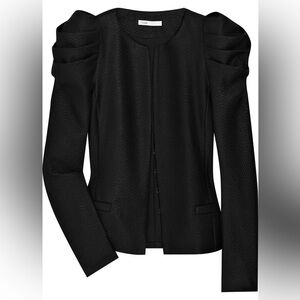 Maje Typhon Textured Black Blazer Jacket